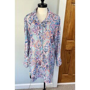 Women's Lilly Pulitzer Jupiter Island Tunic Swim Coverup XL Beach Cruise Resort
